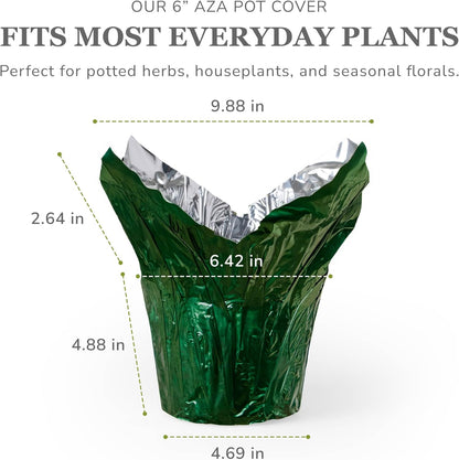6” AZA Plant Pot Covers, Decorative Plant Sleeve for Indoor & Outdoor House Plants, Reusable and