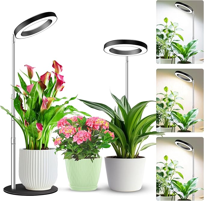 Grow Lights for Indoor Plants, 80 LEDs Full Spectrum Plant Grow Light with 2 Mounting Options