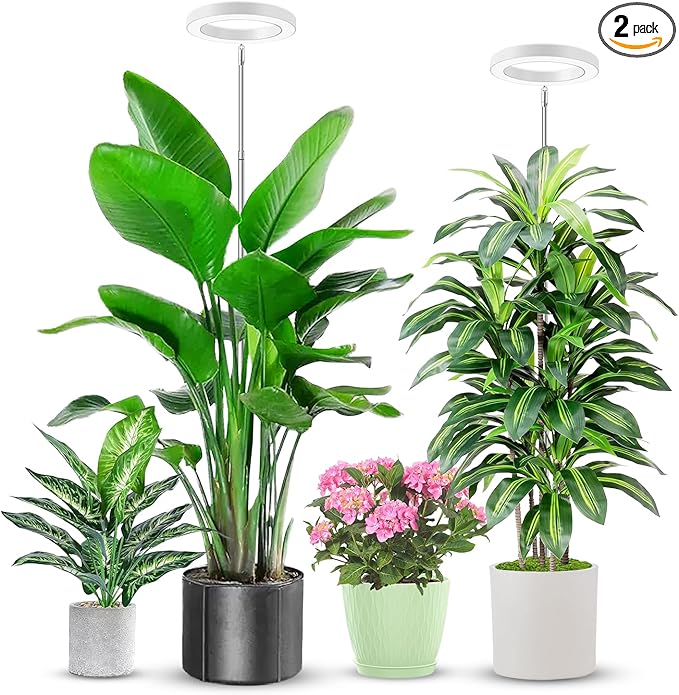 Grow Lights for Indoor Plants, 6000K Full Spectrum Plant Grow Lights, Height Adjustable 10"-65"