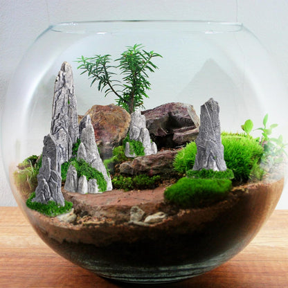 BESPORTBLE 8Pcs Mini Zen Garden Decor - Resin Fake Rock Ornaments for Terrarium, Japanese Bonsai
