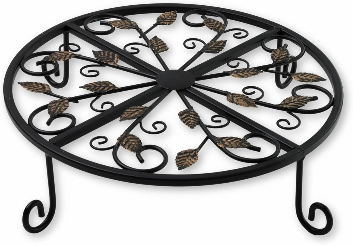 Metal Plant Stand – 2-Pcs Set 12-inch Outdoor and Indoor Plant Stand – Modern Plant Holder for