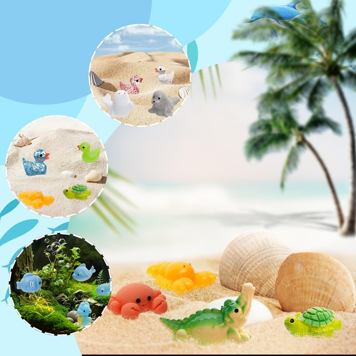 80 Pcs Mini Resin Animals 80 Styles Resin Animals Figurines Bulk for Fairy Garden Miniature