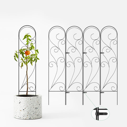 Zhongma 4 Pack 36" Metal Plant Trellis for Potted Plants Climbing,Indoor and Outdoor Fence Plant