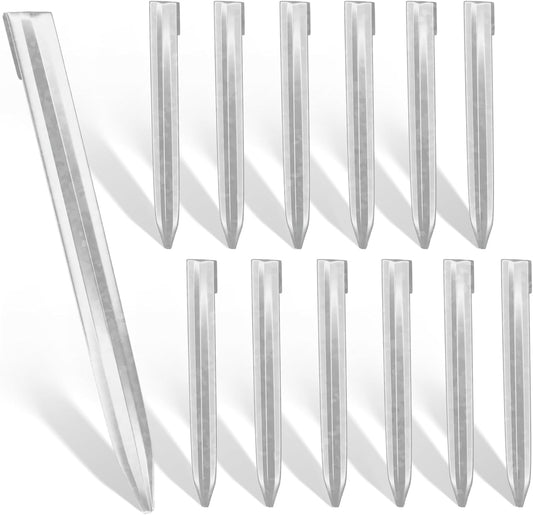 Worth Landscape Edging Stakes, 13Pcs 12Inch Corrugated Metal Garden Stakes Galvanized Steel Bender