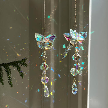Crystal Butterfly Suncatcher for Windows Hanging Prism Ornament Indoor Rainbow Maker Home Sun
