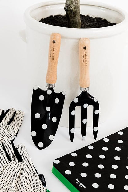 Kate Spade New York 2 Piece Gardening Hand Tools, Cute Garden Tool Set Includes Hand Rake and