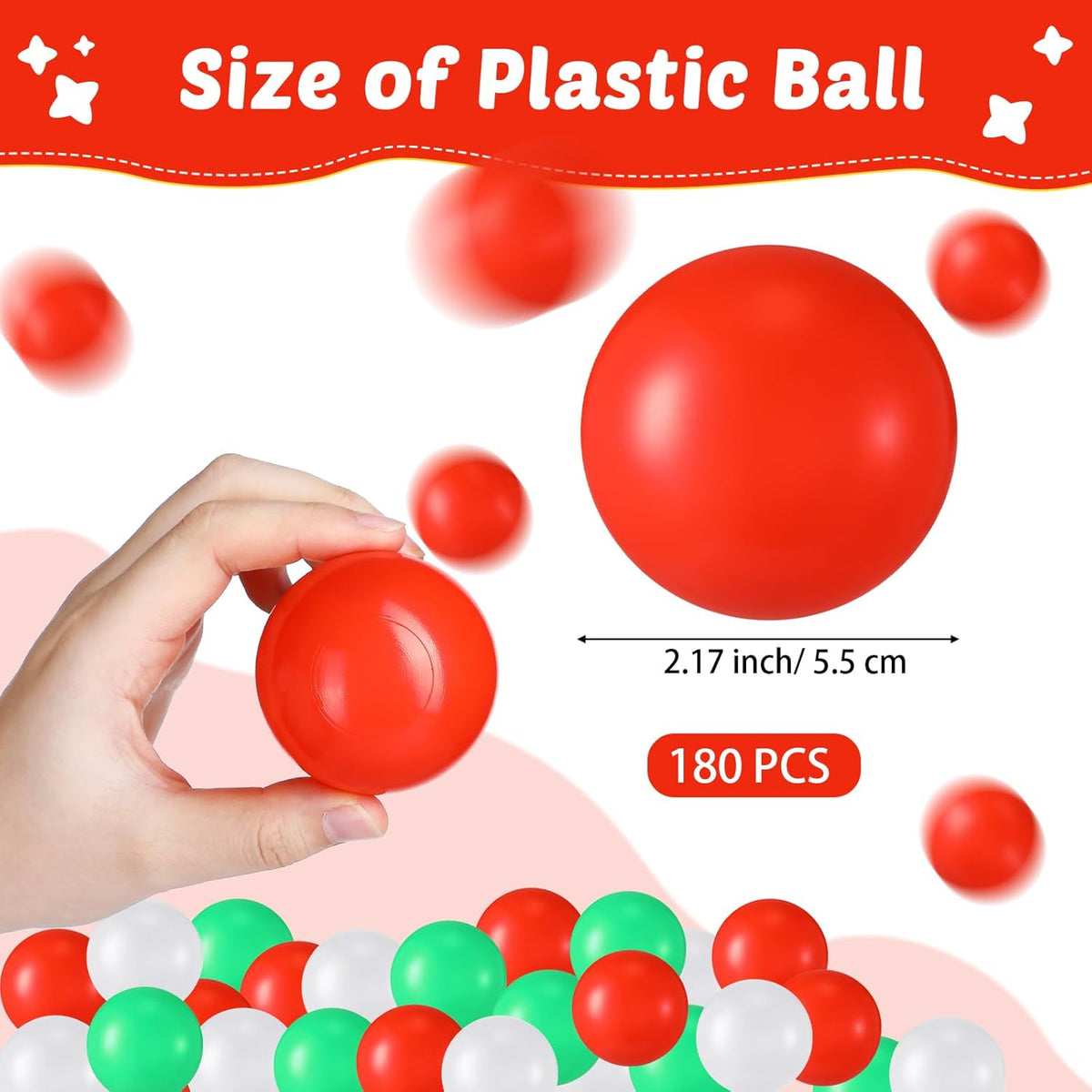 Shappy 180 Pcs Soft Plastic Balls for Toddlers, Crush Proof Ocean Balls Reusable for Photo Booth