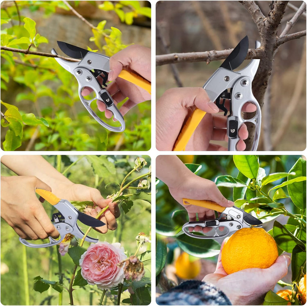 Ultra Sharp Germany Steel Pruning Shears - Cuts 3X Easier, Weak Hand Arthritis Snips
