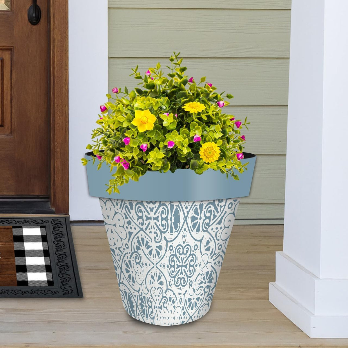 Briarwood Lane Ornamental Blue and White Large Planter