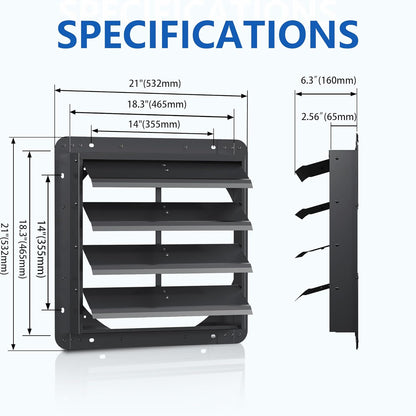 18 Inch Galvanized Sheet Spraying Automatic Exhaust Shutter Louver Vent (No Fan Blades and Motor)
