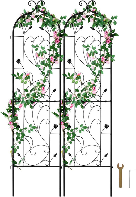 VEVOR Garden Trellis for Climbing Plants, 60 x 15 in, 2 Packs Rustproof Metal Garden Flower