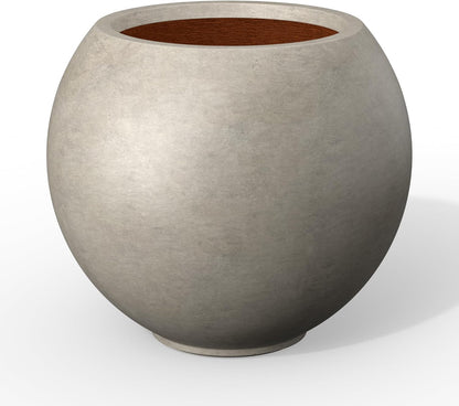 Kante Round Concrete Flower Pot, 11 Inch Dia (7.9" Opening) Sphere Shape Design Planter with