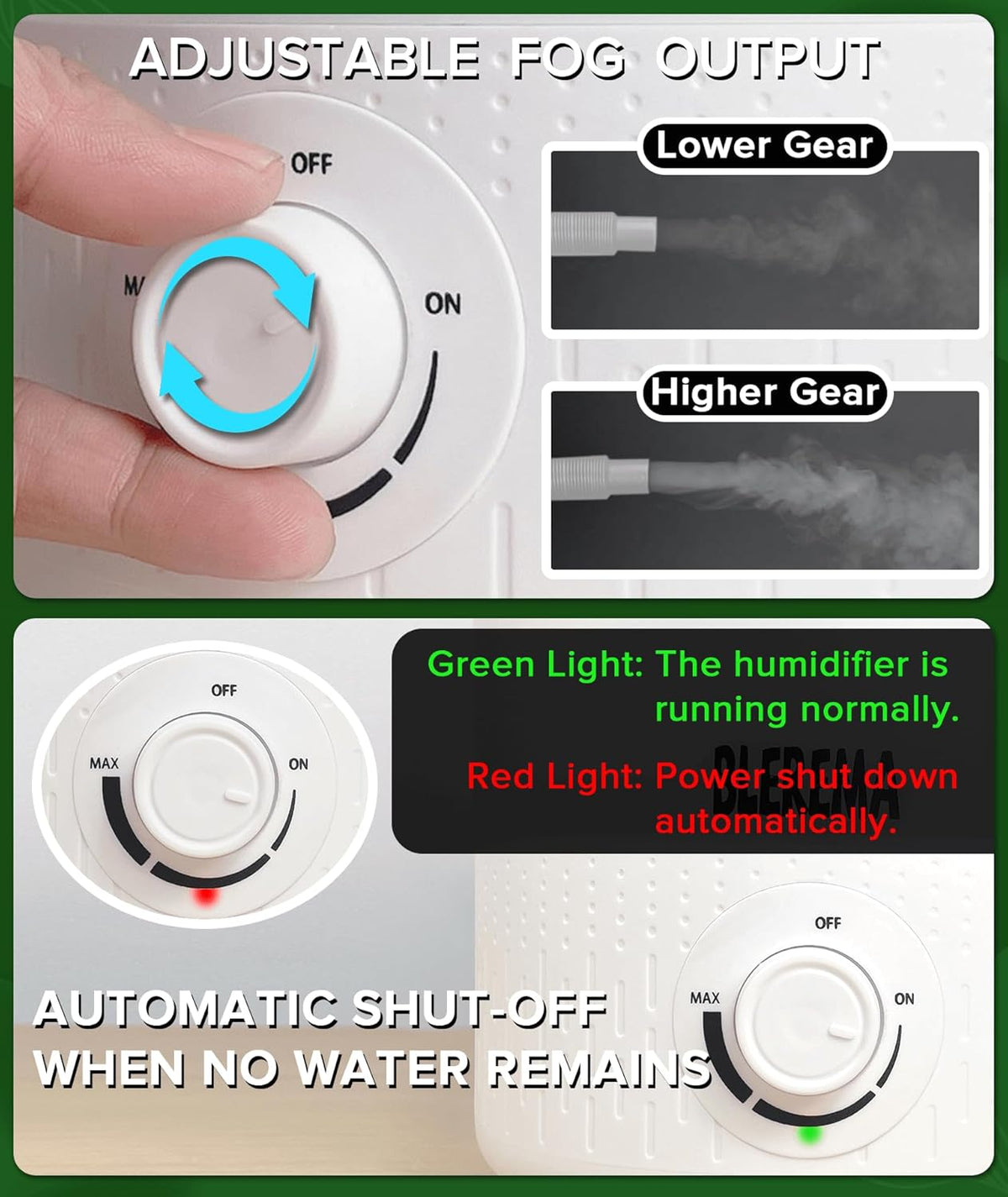 3L No Leak Plant Humidifiers for Grow Tent Greenhouse and Grow Room, Top-Fill, Auto Shut Off, with