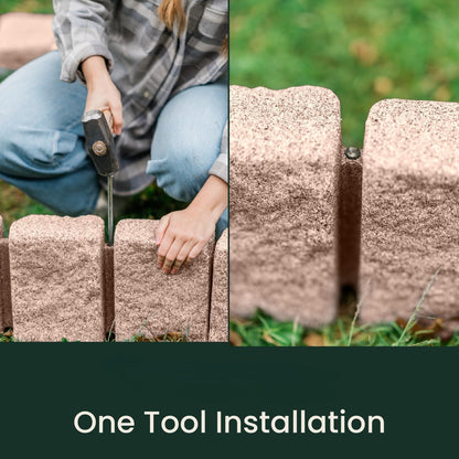 Beuta Landscape Edging | Garden Edging Border | Faux Stone Block XL for Lawn Edging, Flower Beds &