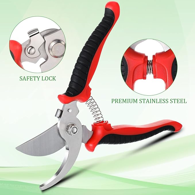 6 Pcs Garden Bypass Pruning Shears Bulk Heavy Duty Gardening Scissors Stainless Steel Blades