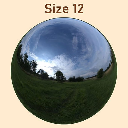 Lulu Decor, Size 12 Titanium Stainless Steel Gazing Mirror Ball, Smooth Reflective Shiny Garden