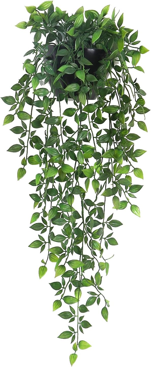 Artificial Hanging Plants,1 Pack Fake Wall Plants,Faux Mandala Vines Potted Plants,Plastic Greenery