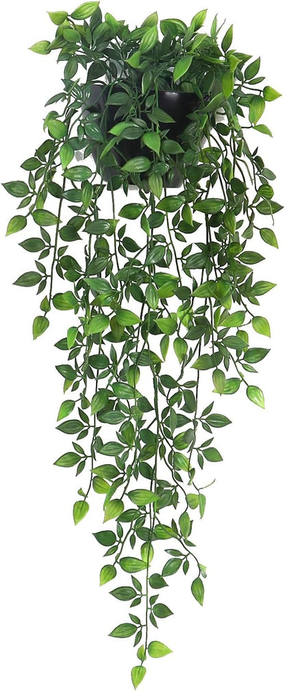 Artificial Hanging Plants,1 Pack Fake Wall Plants,Faux Mandala Vines Potted Plants,Plastic Greenery