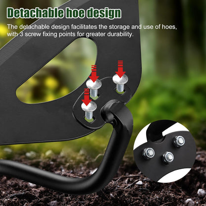 Hardened Hollow Hoe with Long Handle 48 inch Heavy Duty Garden Hoe Tool - Ergonomic Weeding Tool