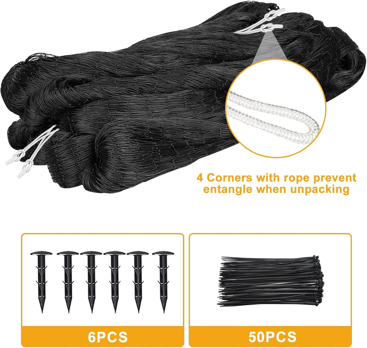 Chicken Netting 25'x25' with 1" Mesh Nylon Bird Netting for Chicken Coop, Heavy Duty Poultry Net