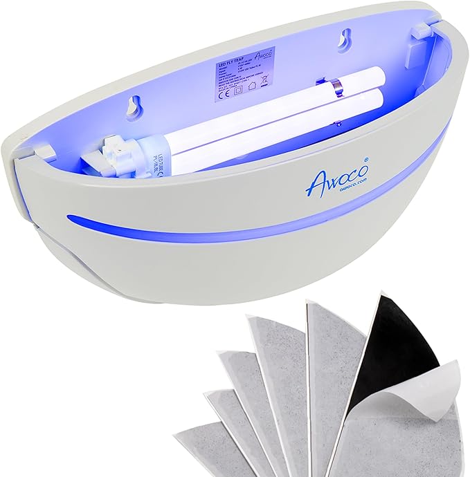 Awoco LED 5W 100V-240V Wall Mount Sconce Sticky Fly Trap Lamp XL 78” Extra Long Power Cord for