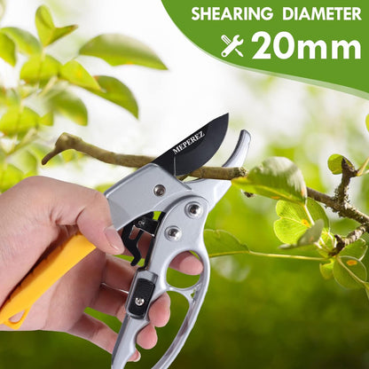 Ultra Sharp Germany Steel Pruning Shears - Cuts 3X Easier, Weak Hand Arthritis Snips