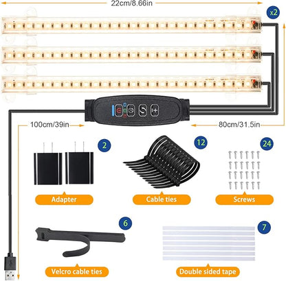 LED Grow Light Strips, Grow Lights for Indoor Plants Full Spectrum 3000K, Plant Light Bar with