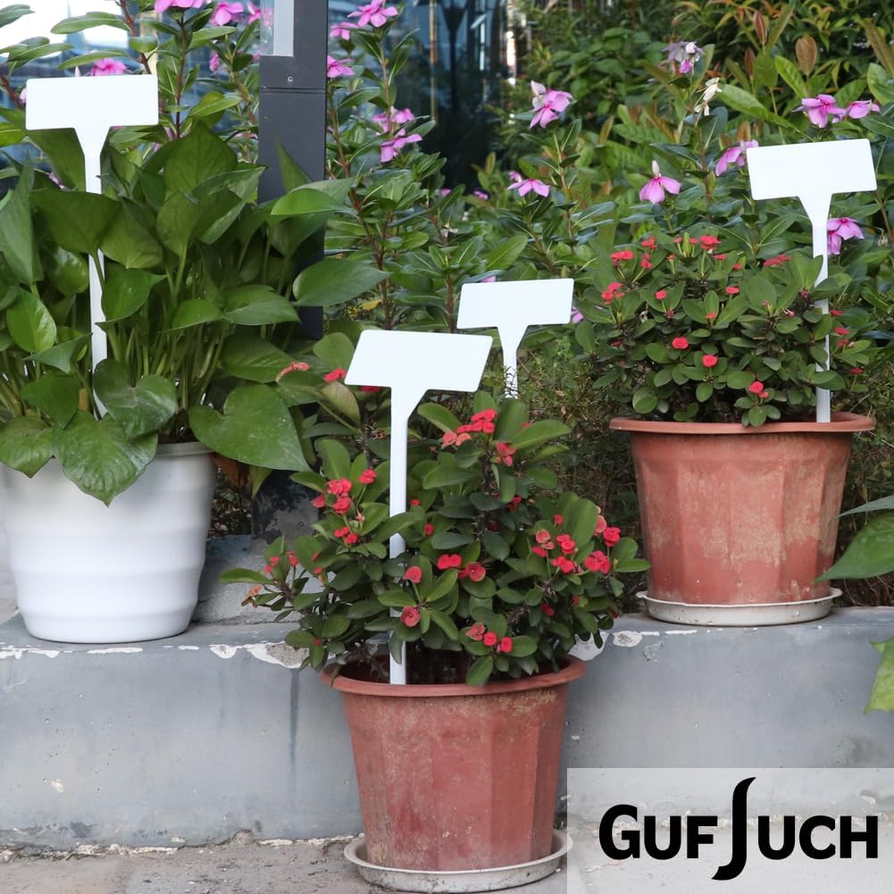 50 Pack Outdoor Plant Label, Large Waterproof Plastic Plant T-Type Tags, Durable Nursery Garden