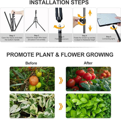 Grow Light with Stand, Orchbloom Grow Lights for Indoor Plants 100W, Natural Sunlight Full Spectrum