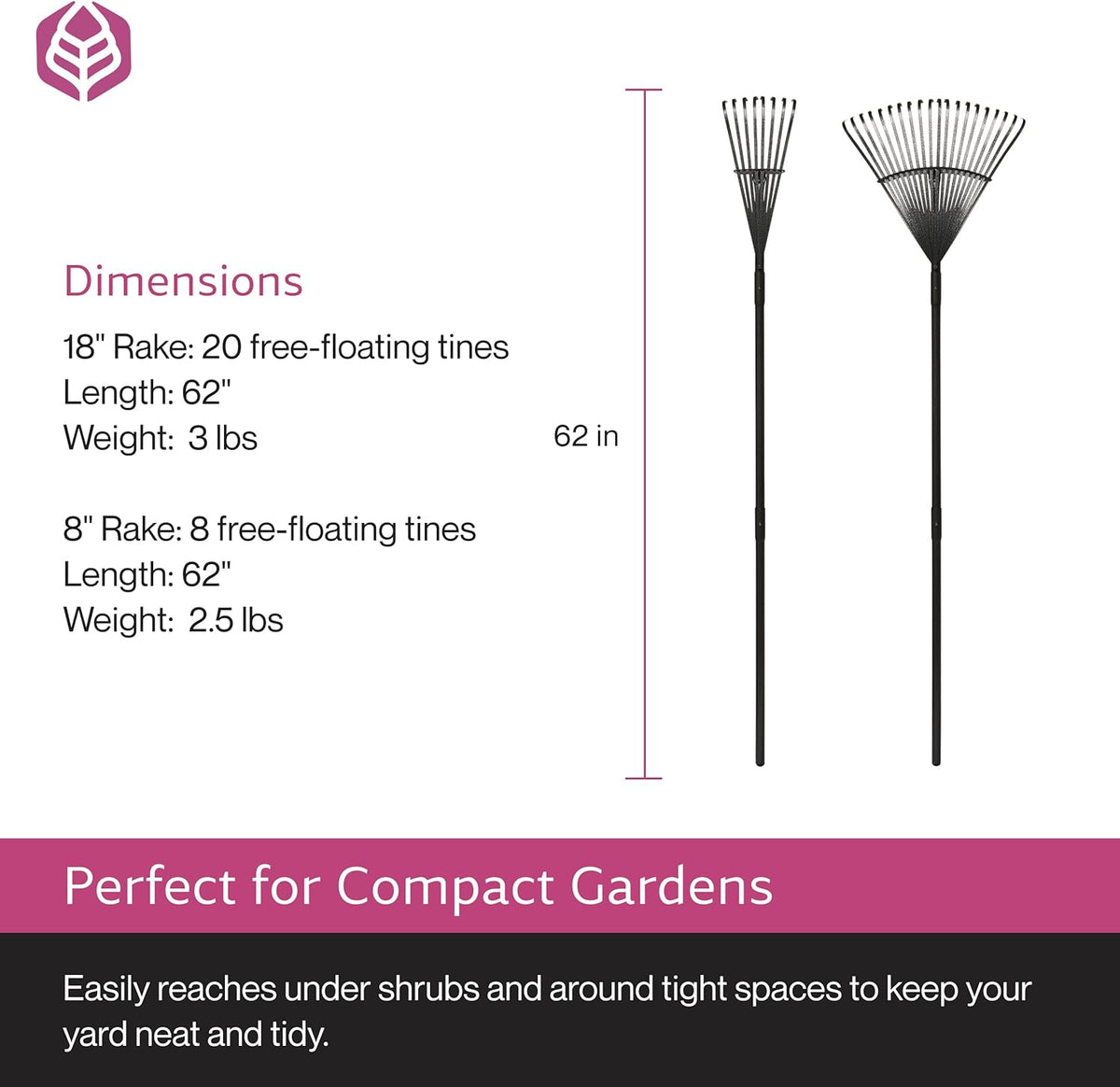 Yard Butler World’s Greatest Rakes | Heavy Duty All Steel Rake with Ergonomic Garden Claw