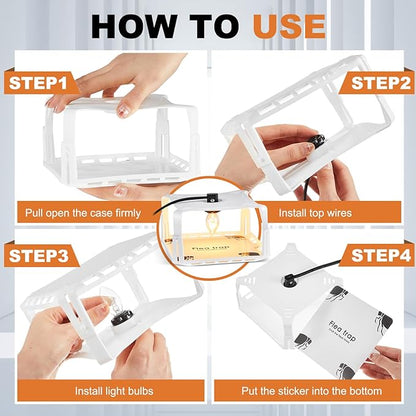Qualirey 4 Packs Flea Traps for Inside Your Home with 8 Sticky Disc 12 Bulbs 4 Electric Wires, Pest