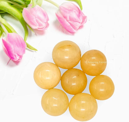 Amazing Gemstone Yellow Aventurine Crystal Ball - 1 Inches Crystal Sphere Meditation Balls for