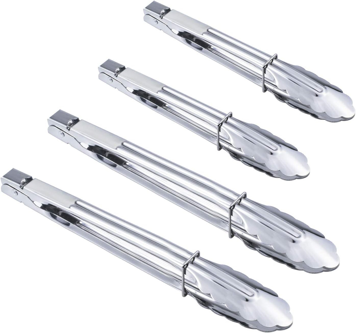 Stainless Steel Utility Food Tongs Set Kitchen Metal Tongs for Cooking Grilling Barbecue BBQ and