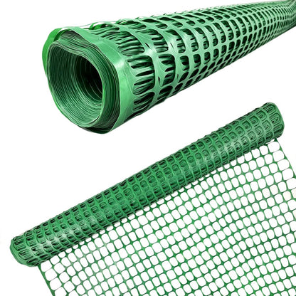 Ashman Plastic Mesh Fence, Construction Barrier Netting, Green, 4'x100' Feet, 1 Roll, Garden