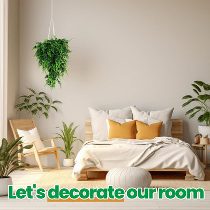 Geosar 88 Pcs Artificial Hanging Plants 32 Inch Hanging Boston Ferns Plastic Fake Plants for Wall