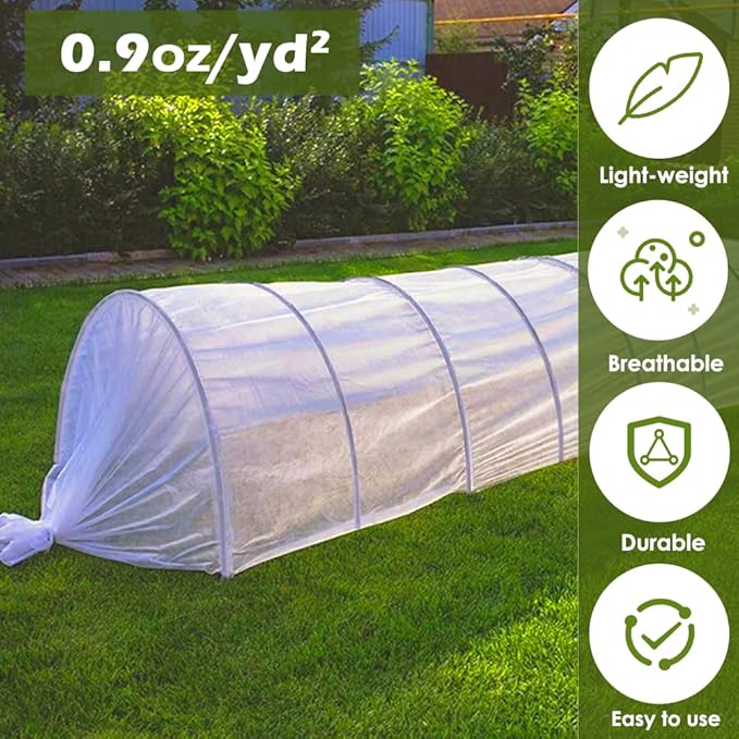 Plant Freeze Protection Cover, 10x50ft Frost Cloth Winter Garden Blanket, Floating Row Cover for