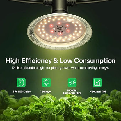 VIVOSUN Outdoor LED Grow Lights, Waterproof String Grow Light, Full Spectrum Plant Growing Lights