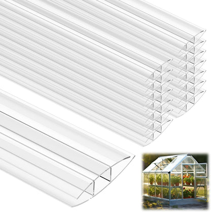 Tandefio 12 Pcs 4 ft Polycarbonate Greenhouse Panels H Connectors Fits 8 mm Polycarbonate Panels
