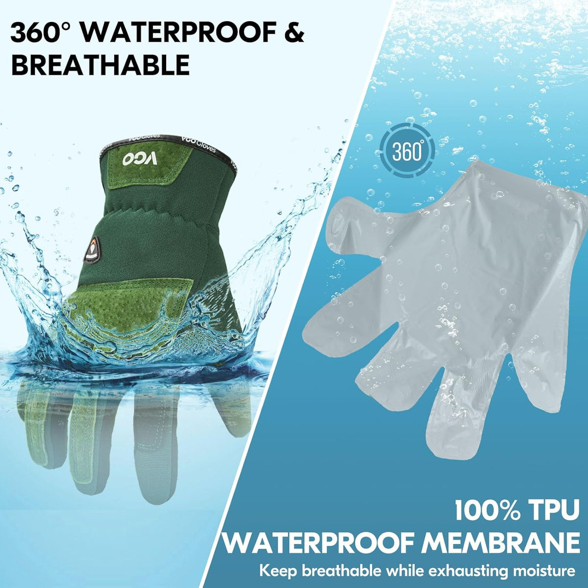 Vgo... Winter Gardening Gloves Women,Safety Work Gloves, Puncture-proof,Thornproof,Touchscreen(1