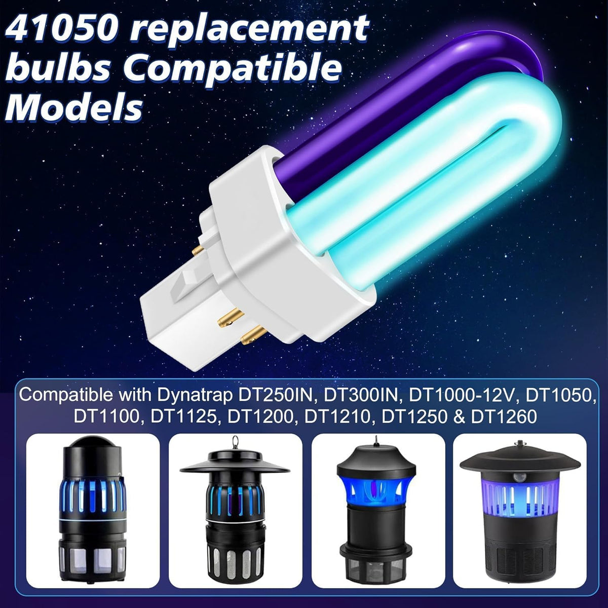 Qualirey 6 Pack 41050 7W Replacement Bulb, Upgraded 2 Color Bug Zapper Replacement Bulb Compatible