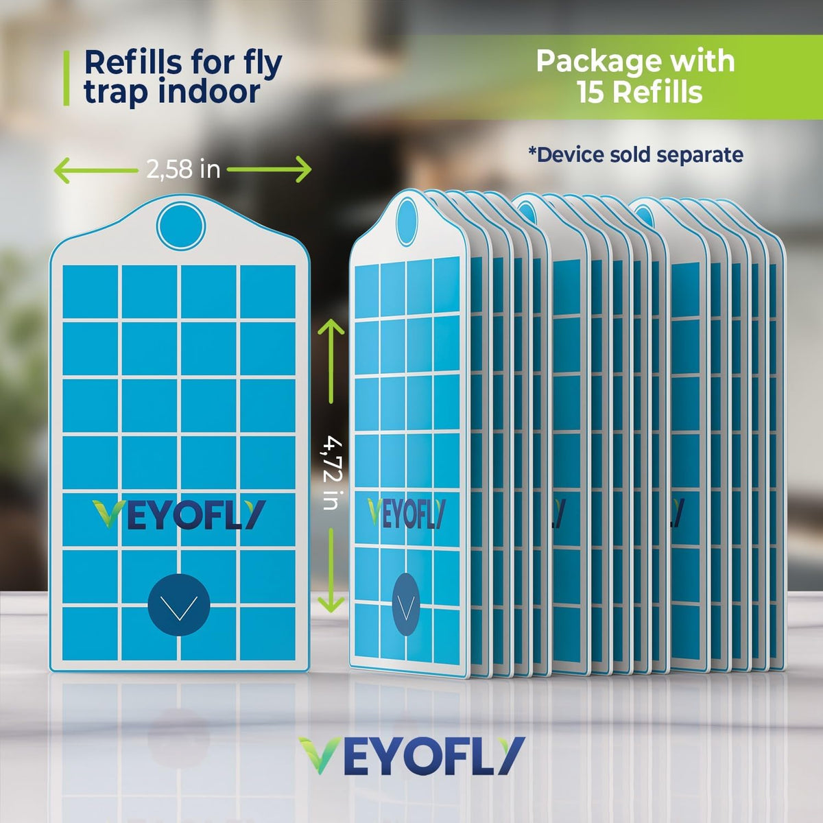 VEYOFLY Fruit Fly Traps for Indoors Refill, Gnat Traps for House Indoor, Fly Catcher, Fly Trap, Fly