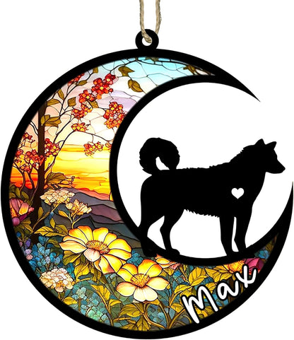 Personalized Dog Memorial, Custom Name Husky Dog Christmas Ornament with Name, Custom Breeds, Pet