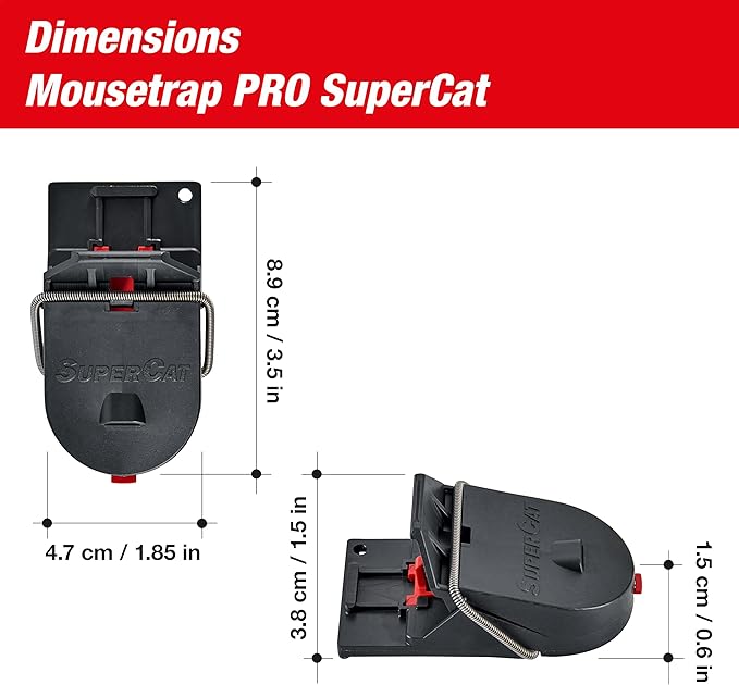 SWISSINNO Mousetraps & Mice Traps for Home - PRO SuperCat - 4 Traps – Pre-Baited Snap Traps with
