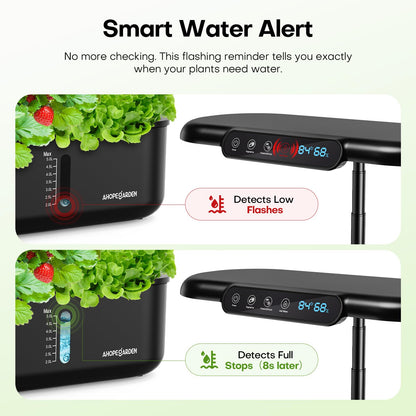 Ahopegarden Hydroponics Growing System Kit: 12 Pods Temp & Humidity Monitor