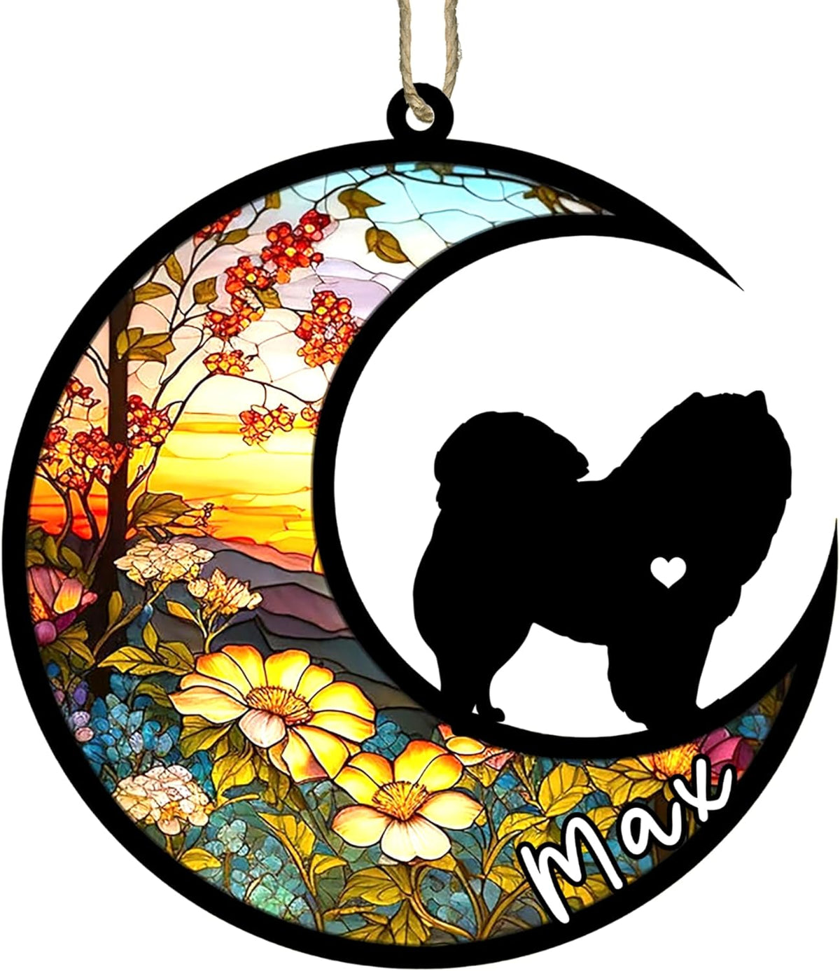 Personalized Dog Memorial, Custom Name Chow Chow Dog Christmas Ornament with Name, Custom Breeds
