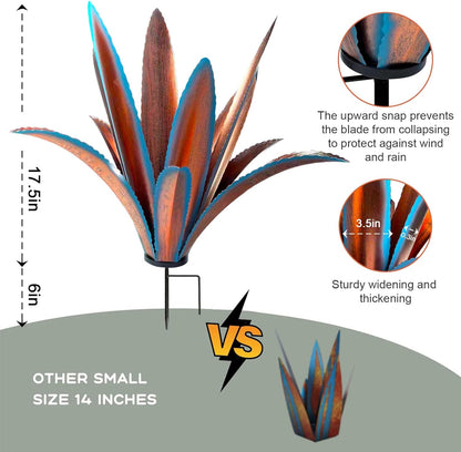TOMBABY Enlarge Thickened Wind Resistant Metal Agave Garden Art Metal Plant Country Sculpture