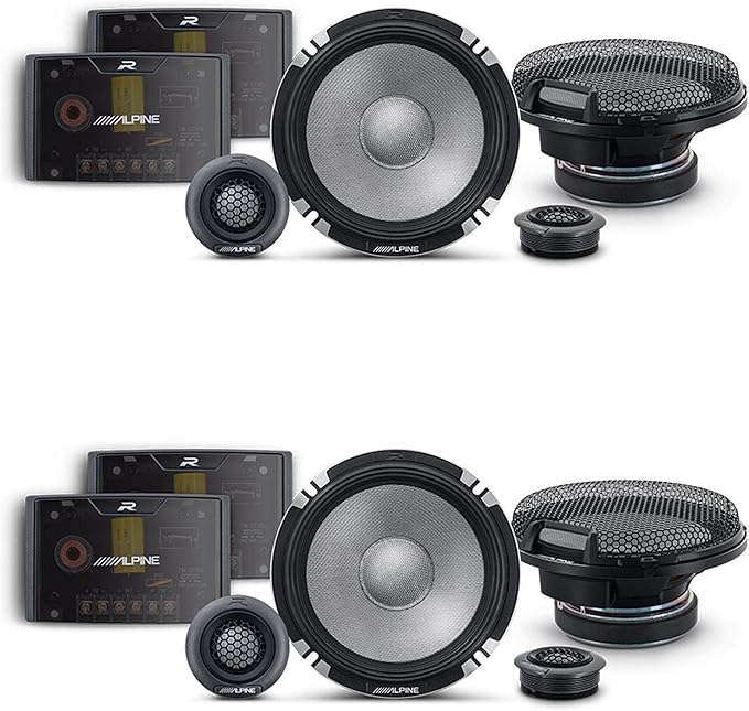 Alpine R2 Speaker Bundle -Two Pairs of R2-S652 6.5" R-Series Pro High-Resolution 2-Way Component