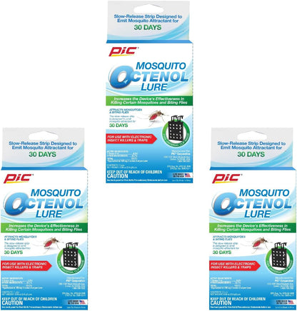 PIC Mosquito Octenol Lure (3 Pack), Attracts Mosquitoes, for Use with Electronic Insect Killers &