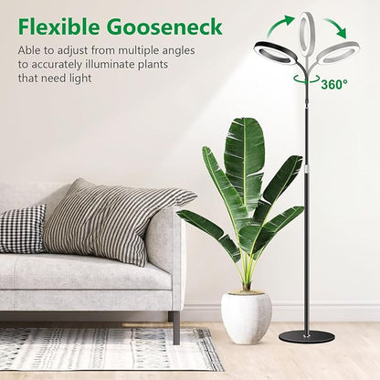 Grow Lights for Indoor Plants, Full Spectrum Floor Standing Plant Lights with 68" Stand for Growing
