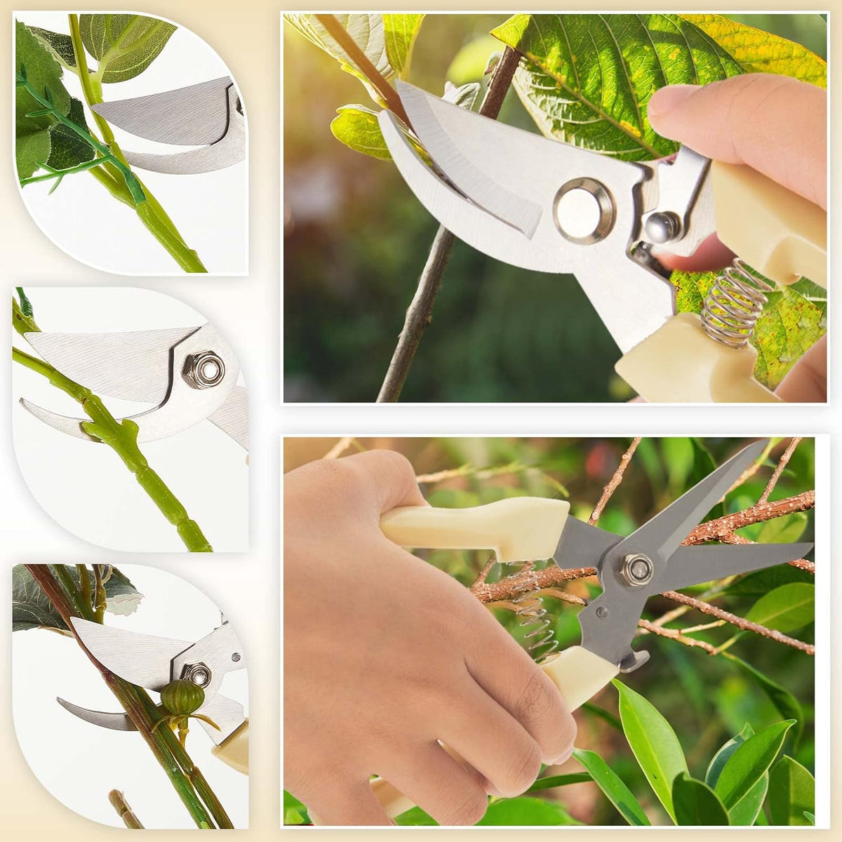 Amylove 24 Pcs Garden Flower Shears Pruning Scissors Heavy Duty Plant Scissors Garden Clippers Hand